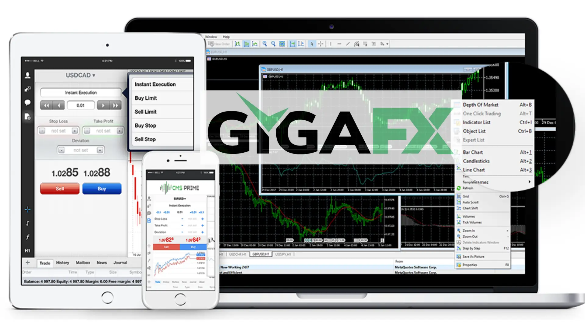 GigaFX - trading platform with advanced tools